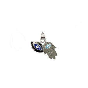 Evil Eye and Hand of Fatima Sterling Silver Pendant