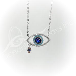 Evil Eye with Hand of Fatima Sterling Silver Necklace