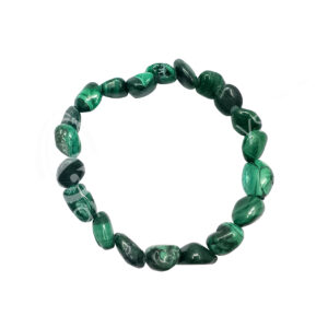 Polished Malachite Tumbled Stones Elastic Bracelet