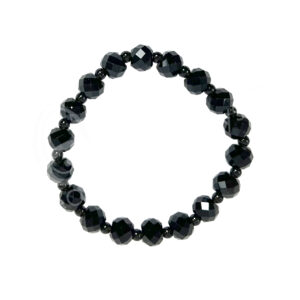 Black Obsidian Faceted Stone Beads Bracelet