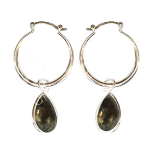 Labradorite Faceted Teardrop Sterling Silver Earrings
