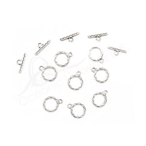 (CLOSE OUT) BEADS - METAL TOGGLE CLASP WITH ROSE (PK 100 PAIRS) 2 CM X 1 MM T