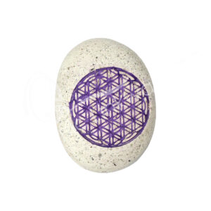 (CLOSE OUT) PEBBLES - FLOWER OF LIFE ENGRAVED 60 MM