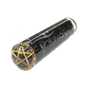 (CLOSE OUT) MASSAGER - TOURMALINE, BLACK ORGONE WITH PENTACLE 4''L