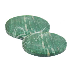 Green Aventurine Coaster with Clear Feet (pack of 2)