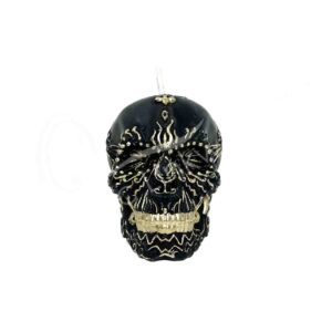 Black and Gold Skull Candle