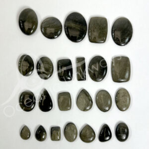 Golden Sheen Obsidian Cabochons Mixed Shapes and Sizes