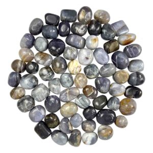 Purple and White Chalcedony Tumbled Stones