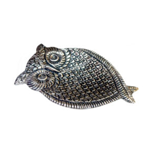 Owl Incense Holder Silver-Colored Metal