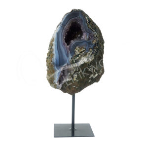 Polished Agate Druse on Metal Stand
