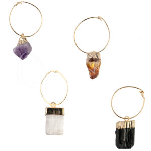 Mixed Stones Wine Glass Charms (Set of 4)