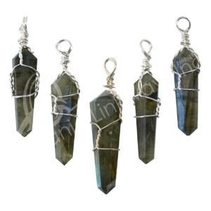 Labradorite Wire Wrap Pendant (Pack of 5)