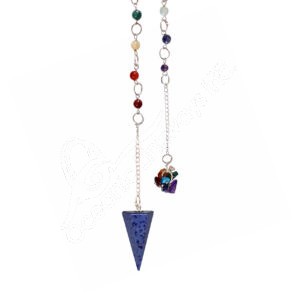 Dumortierite Hexagonal Pendulum with Chakra Chain & Chips
