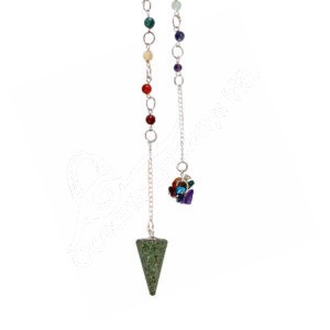 Epidote Hexagonal Pendulum with Chakra Chain & Chips