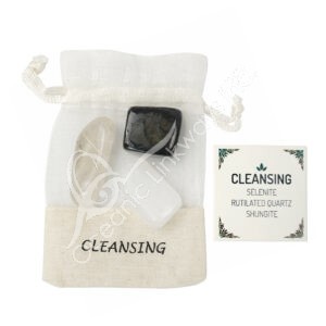 Selenite, Rutilated Quartz & Shungite Cleansing Tumbled Stone Kit