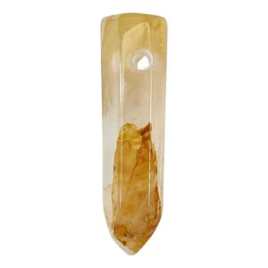 6 Sides Golden Healer Quartz Point Pendant with 2 mm Hole