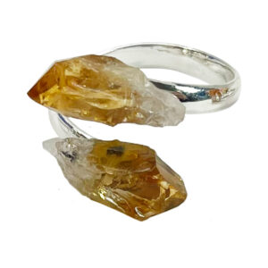 Natural Citrine Point Adjustable Ring (Pack of 3)