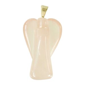 Rose Quartz Angel Pendant 1.25-1.5"
