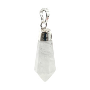 Crystal Quartz Diamond Shape Pendant 1.5-1.75"