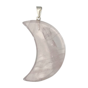 Rose Quartz Moon Pendant