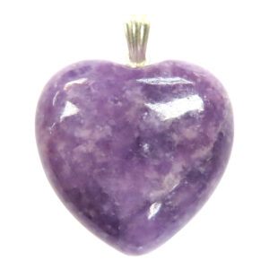 Lepidolite Heart Pendant 1"