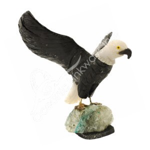 Black Onyx Bird Carving on Chrysocolla Base