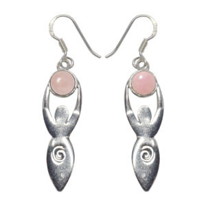 Rose Quartz Goddess Sterling Silver Earrings