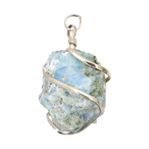 Rough Larimar Wire Wrapped 1.5"L